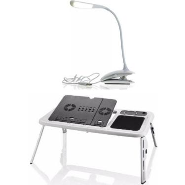 Imagem de Mesa Dobrável Notebook Usb Luminária Garra Table Lamp