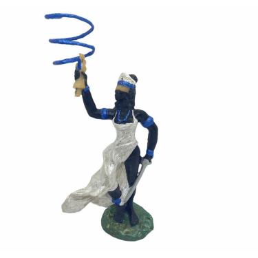 Imagem de Escultura Orixá Oyá Tempo Logunan Em Resina 17 Cm