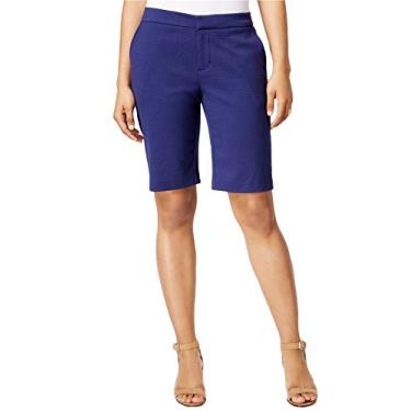 Imagem de G.H. Bass & Co. Womens Jacquard Casual Bermuda Shorts, Blue, 2