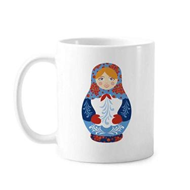 Imagem de Caneca de cerâmica com símbolo da Rússia com estampa de bonecas russas em cerâmica para café e porcelana