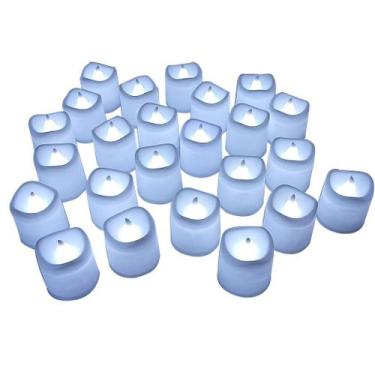 Imagem de Kit 24 Velas Eletrônicas Com Pilhas Modelo Branco Led - Aliança