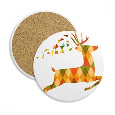 Imagem de Caneca de Natal colorida de alce de treliça festival, porta-copos, caneca de proteção de mesa, pedra absorvente