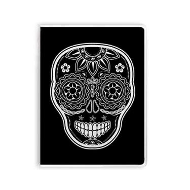 Imagem de Diário de capa macia para caderno Dia dos Mortos do México branco preto