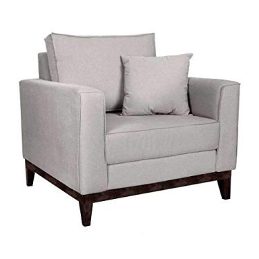 Imagem de Poltrona Beny Pés e Base em Madeira Linho Cotton Cru