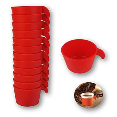 Imagem de Conjunto Copete 12 Porta Copos Cantinho Café Plástico Vermelho - AMZ