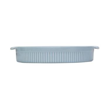Imagem de Travessa redonda em porcelana, modelo assar ou servir, Funda, refratária, Ø 21 cm, 1000 ml, Germer, Azul