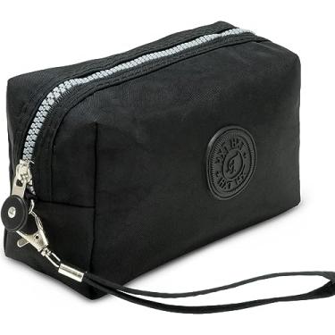 Imagem de Estojo Escolar Feminino Masculino Grande Box Ziper Resistente Escolar Papelaria Fofa Quadrado Infantil Unissex Com Alça De Mão Organizador De Lápis Canetas Marcadores Lapiseiras Borrachas Apontadores (Preto)