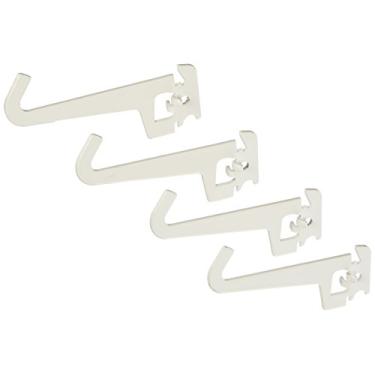Imagem de Wall Control Pacote de ganchos com ponta curvada de 8,5 cm - Ganchos de metal ranhurados para quadro de pegboard e placa de ferramentas ranhurada - Branco