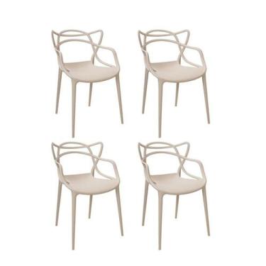 Imagem de Kit 4 Cadeiras Aviv Fendi Polipropileno 83X51x56cm Fratini