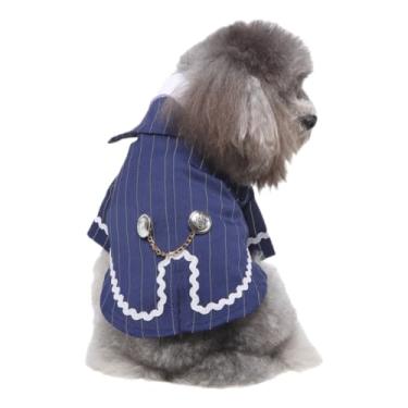 Imagem de Tangpan Listras gravata borboleta cachorro cosplay smoking pet casamento terno filhote festa traje formal roupas (azul, P)