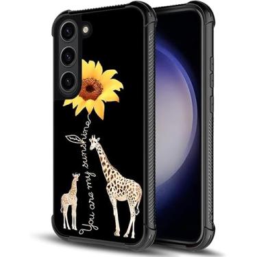 Imagem de ZHEGAILIAN Capa compatível com Samsung Galaxy S23 FE, girafa girassol Galaxy S23 FE capas para meninas/mulheres, capa protetora lateral de TPU macio com absorção de choque compatível com Samsung