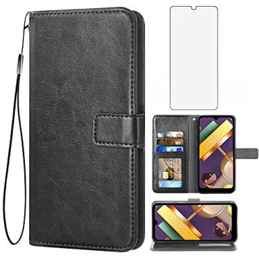 Imagem de Asuwish Capa tipo carteira compatível com LG K22 K32, protetor de tela de vidro temperado, suporte para cartão, acessórios de celular, capas para celular para LGK22 K 22 Plus K22+ 22K 22+ 22 Plus,