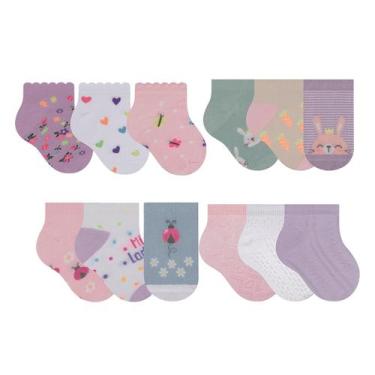 Imagem de 12 Pares De Meia Lisa Selene Infantil Kids Cano Baixo Para Crianças, R