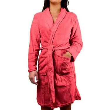 Imagem de Roupão Kimono Felpudo Unisex Microfibra Macio Pós Banho - Camesa, Rosa