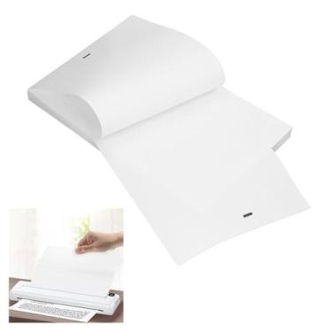 Imagem de Papel Termico A4 100 Folhas Impressora Termica Bluetooth Trabalho Nota