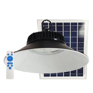 Imagem de Luminaria Solar Industrial 150W Comercio Galpão Loja Empresa Regulavel