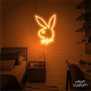 Imagem de luminaria letreiro Neon Led Play Boy 100x65 luminoso decoração p/ self