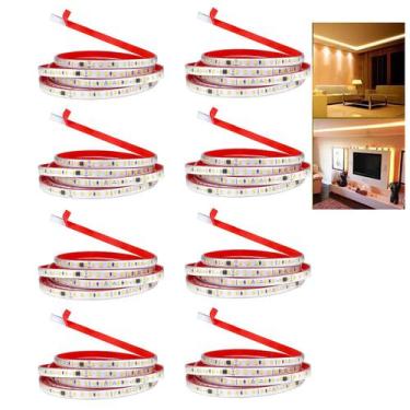 Imagem de Fita de Led SMD 3000K 3 Metros 127V Plug Conector Kit 8 Unidades Fita 