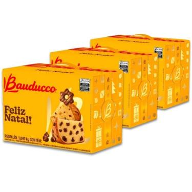 Imagem de Cesta de Natal Bauducco PP Kit com 3 Cestas de 1040g cada