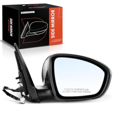 Imagem de A-Premium Espelho retrovisor manual do lado do passageiro - compatível com Chevrolet Aveo 2004 2005 2006 2007 2008 - Espelho retrovisor externo preto dobrável manual não aquecido - Substituição #