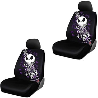 Imagem de Nightmare Before Christmas Jack Skellington Bones Disney Filme Desenho Personagem Automático Carro Caminhão SUV Veículo Costas baixas Frontal Balde Capas de Assento - Par