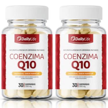 Imagem de Kit 2x Coenzima Q10 Coq 10 100mg Puro 30 Comprimidos Mastigaveis Sabor Maracujá - Daily Life
