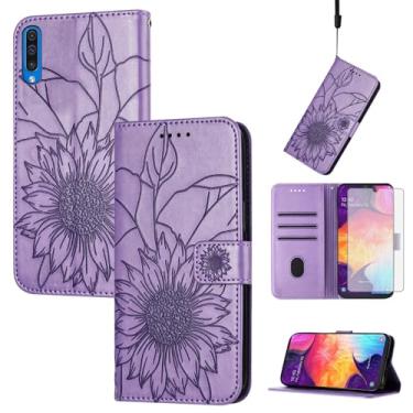 Imagem de Asuwish Capa de telefone para Samsung Galaxy A50 A50S A30S com protetor de tela e padrão floral carteira capa de couro suporte para cartão acessórios de celular A 50 50S 30S S50 50A SM A505G feminino