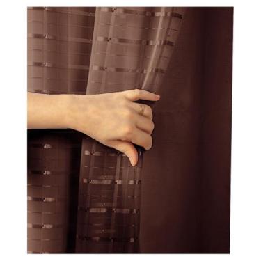 Imagem de Cortina Blackout Pvc Com Tecido Voil Xadrez 2,80 M X 2,50 M - Campari,