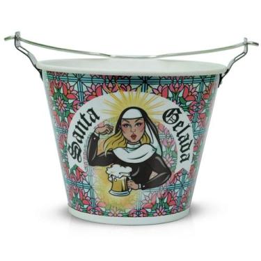 Imagem de Balde Gelo Cerveja Santa Gelada 6 L Bar Adega Original - Alumiart