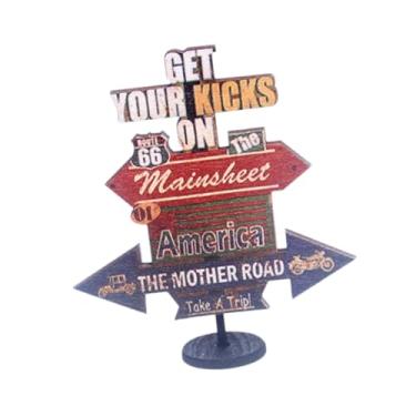 Imagem de YIJU Placa de trânsito em miniatura Decoração para casa de bonecas Presente ideal compacto, Placa de sinalização de madeira para casa de bonecas, Decoração, 5.8 Cm X 5.2 Cm X