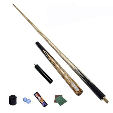 Imagem de Taco de sinuca de madeira de freixo de 147 cm, taco de sinuca, taco de sinuca profissional para esportes de mesa de sinuca, bar de bilhar de madeira (F Taco de sinuca + acessórios, 10 mm)