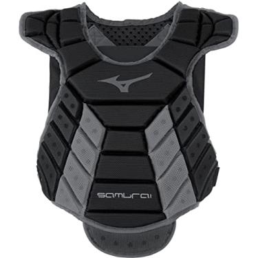 Imagem de Mizuno Protetor de peito Samurai feminino Fastpitch softball, 33 cm, preto-cinza