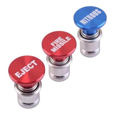 Imagem de DUNSIHUI 3 peças Eject Nitrous Fire Missiles Cigarette Lighter Button Plug -12V Power Cover Replacement Fit Most Auto Car Truck Cigarro Isqueiro Botão Veículos Alumínio Ejetar Fogo Mísseis Nitroso