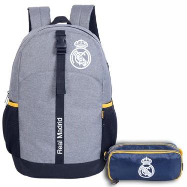 Imagem de Kit Mochila Esportiva Escolar E Estojo Real Madrid Oficial - Xeryus