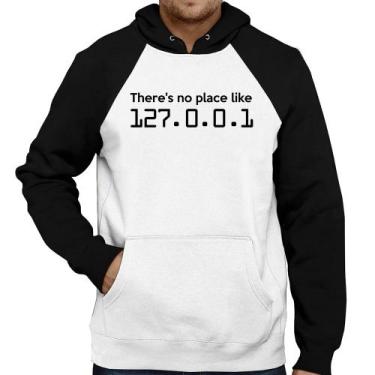 Imagem de Moletom There's no place like 127.0.0.1 - Foca na Moda, Branco, Preto,