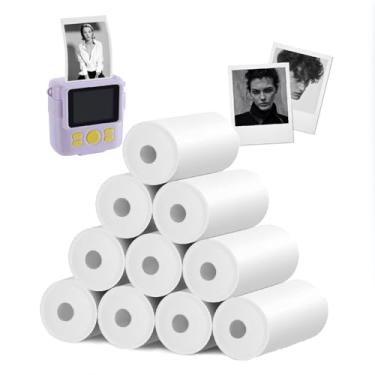 Imagem de 10 rolos de papel de câmera instantânea para crianças, refil de papel de impressão térmica Flenvo HD para mini impressora e câmeras instantâneas, criativo, seguro e não tóxico, não adesivo, perfeito