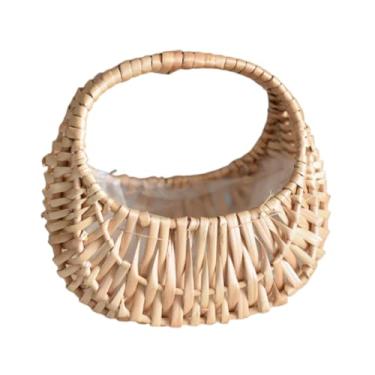 Imagem de Cesta de vime para casamento, florista, com alças para decoração de centro de mesa
