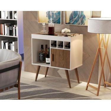 Imagem de Buffet Aparador Paris Bar Drink com 1 Porta Nichos 4 Pés em Madeira Pé