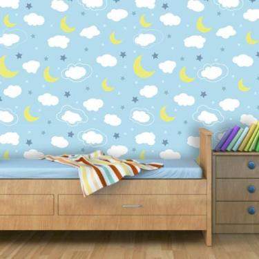 Imagem de Papel de Parede Céu, Lua e Estrela 3,00m - Inove Papéis de Parede