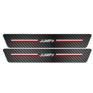 Imagem de Kit Soleira Protetora Porta Premium Red Carbono Jumpy 2 PT  - Jhow Ade
