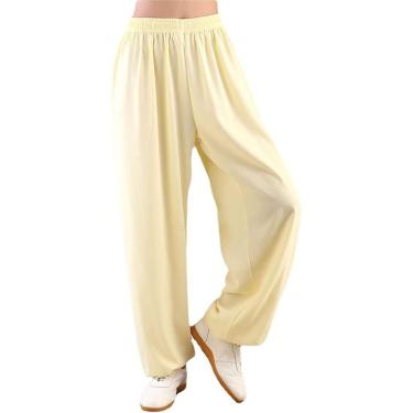 Imagem de Calças Masculinas De Tai Chi Confortáveis De Algodão E Linho Calças De Treinamento De Kung Fu De Artes Marciais Unissex Esportes Calças De Fitness Corredores De Ajuste Solto C, 005, XXL