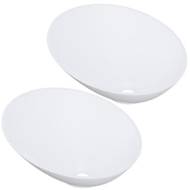 Imagem de Kit 02 Cubas De Apoio Meia Lua Para Banheiro Lavabo C01 Bm38w Branco Matte Fosca - Lyam
