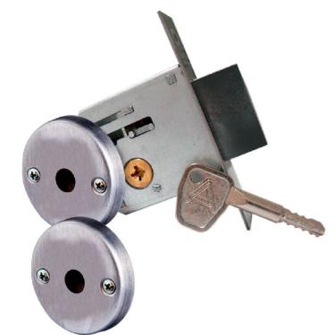 Imagem de Trava De Segurança Simples Redonda Chave Zamac F2000 Ip - Cromado Escovado