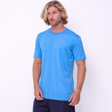 Imagem de Camisa Masculina Manga Curta Gola Careca Uniforme Azul - Blink Jeans, 