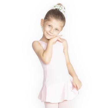 Imagem de Collant com Saia em Microfibra Stretch, Só Dança SD1251 Infantil, Rosa Clássico, 4
