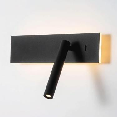 Imagem de Lâmpada De Parede De Leitura De Cabeceira, Mini Lâmpadas De Luz De Fundo, Scoe De Parede De Metal Preto/Branco Com Função De Ajuste De 350 °, Iluminação Decorativa De Pa, Dark