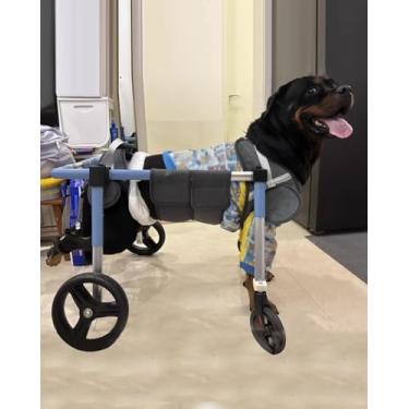 Imagem de Cadeira De Rodas Para Cães Ajustável 2/4 Rodas Assistência De Recuperação De Cães Carrinho De Reabilitação De Animais De Estimação Pequeno E Grande Para Membros Post, Blue, XX-Large