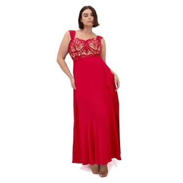 Imagem de City Chic Vestido longo feminino plus size - Sweet Evie, Vermelho, 46
