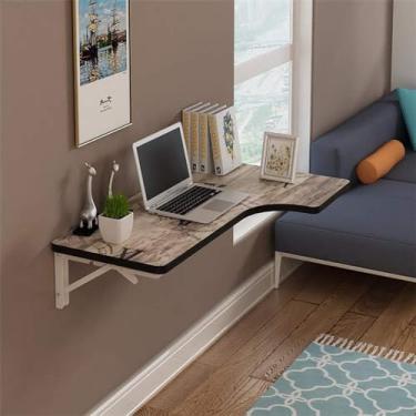 Imagem de Mesas Dobráveis Mesa Dobrável Montada Na Parede Mesa De Jantar Com Folha De Gota Mesa De Computador Escrivaninha, Pattern, 80 * 60 * 35