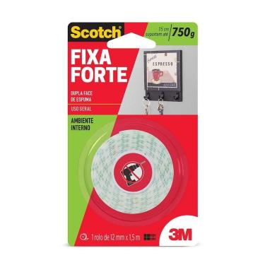 Imagem de Fita Dupla Face 3M Scotch Fixa Forte Espuma - 12 mm x 1,5 m
